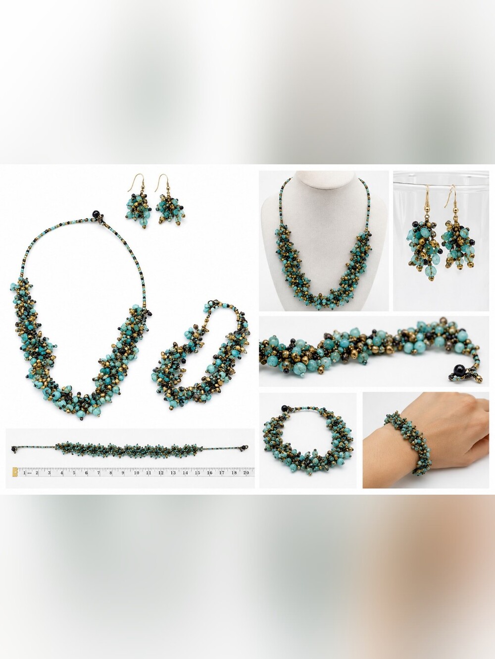 Beautiful Hand Beaded Multi Colored Set